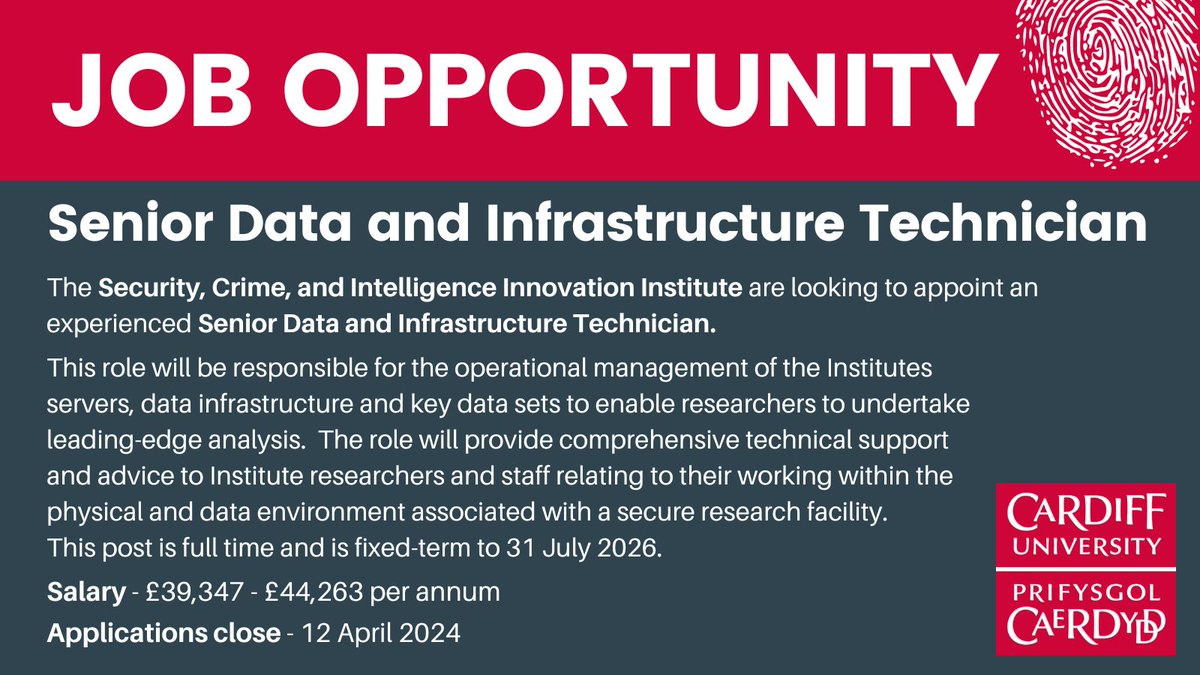 CrimeSecurityCU's tweet image. Job Opportunity: Senior Data and Infrastructure Technician 💻  
Apply here: krb-sjobs.brassring.com/TGnewUI/Search…

@cardiffuni @crest_research @CTSS_Research @CardiffSecurity