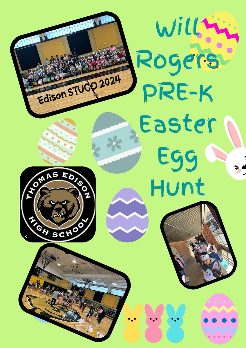 Edison STUCO sponsored the Annual Will Rogers Easter Egg Hunt! 🐰 Thank you @WillRogersSAISD for allowing our students take part with your pre-kinder programs. We enjoyed every minute! ❤️