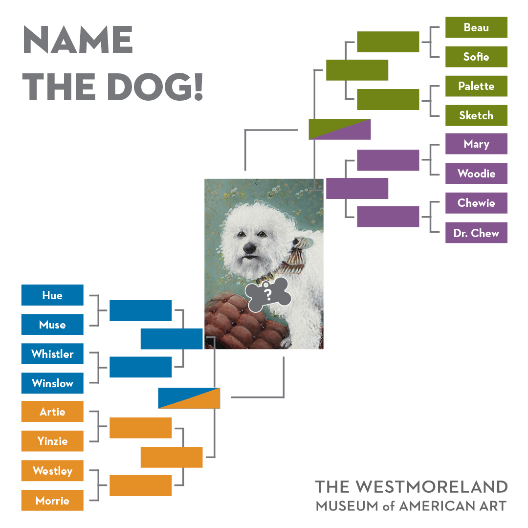 Help us name the Museum's unofficial mascot! Trot on over to our Instagram stories to vote in nose-to-nose match-ups to name this dog from a favorite painting in our collection! instagram.com/westmorelandmu…