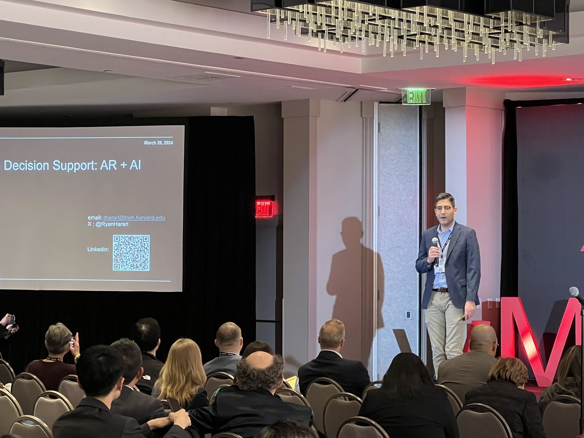 Explore the intersection of augmented reality and clinical decision-making at #vMed24! @RyanHarari from Harvard University presents 'Next-Gen Clinical Decision Support: The Immersive AR-AI Integration.' Get ready for a glimpse into the future of patient care! #AR #AI
