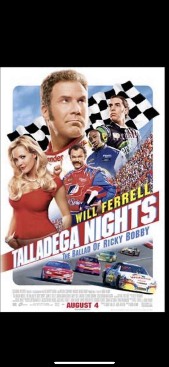 I am watching #TalladegaNights with #WillFerrell and #JohnCReilly.
This movie is absolutely hilarious.
Roll on the floor, laughing thru the whole movie.