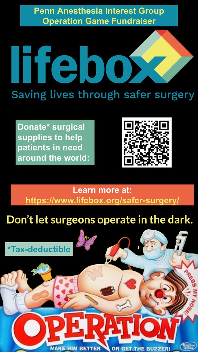 Help raise funds for safer surgery and anesthesia worldwide! @SaferSurgery Penn for Safer Global Surgery's team fundraising page - donate.lifebox.org/penn #GlobalHealth #GlobalAnesthesia #SaferSurgery