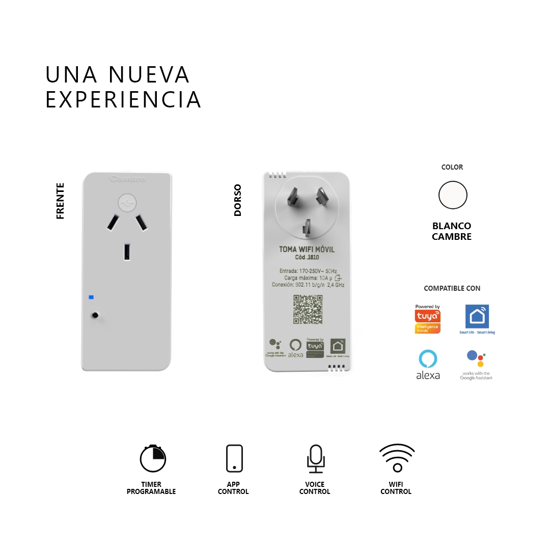 🏠✨ Descubrí nuestro nuevo tomacorriente WiFi (Cód. 1810), una solución para hacer la vida más simple. Controla los dispositivos desde cualquier lugar con tan solo un toque desde un smartphone. 

#cambre #innovacion