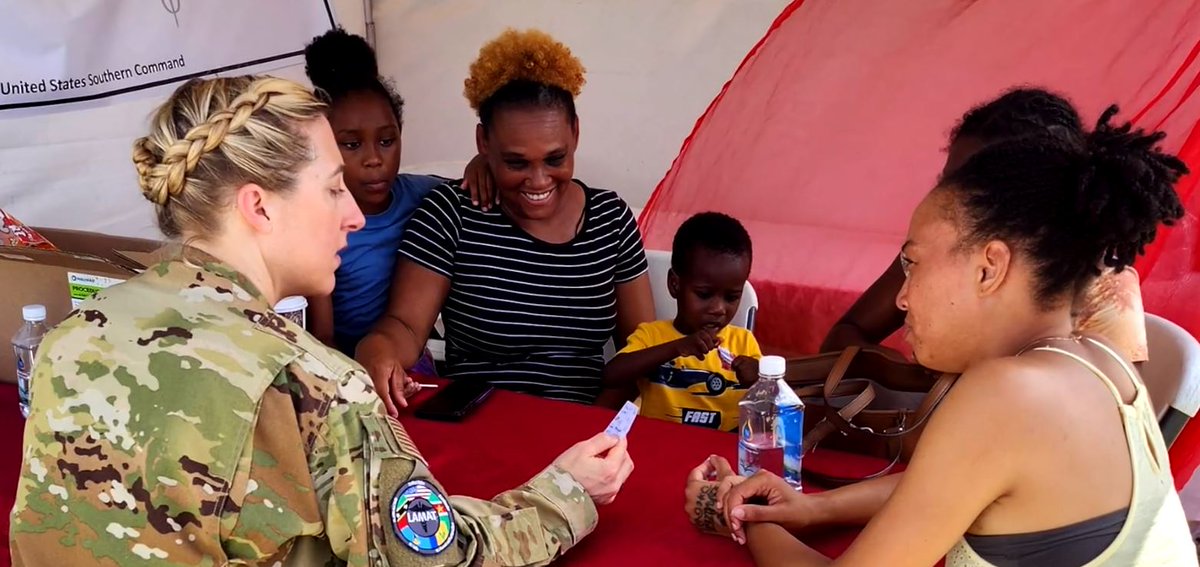 Ambassador Nyhus takes a moment to discuss the successful initiative of the @AFSOUTH U.S. Air Force Southern Command Lesser Antilles Medical Assistance Team (LAMAT) 2024 mission in the Federation. ow.ly/fuNW50R4xFy