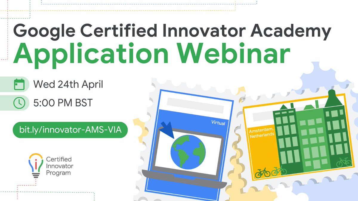 Want to learn more about the upcoming Google Certified Innovator Academies and application process? Join our upcoming application webinar! 🔍 Discover the program details 😎 Master your application 👋 Connect and hear from educators 👉 rsvp.withgoogle.com/events/innovat… #GoogleChampions