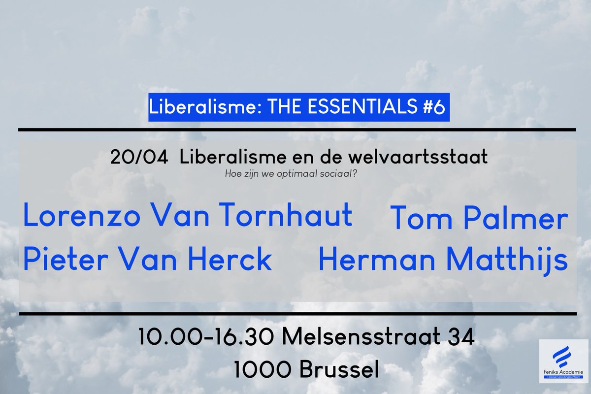 Op 20 april 2024 organiseert Feniks haar 6de sessie in de reeks Liberalisme: The Essentials.

Met trots delen we mee dat liberaal coryfee <a href="/tomgpalmer/">Tom G Palmer</a> hiervoor naar België afzakt.

Benieuwd? Schrijf je in via feniksacademie.be/?p=182