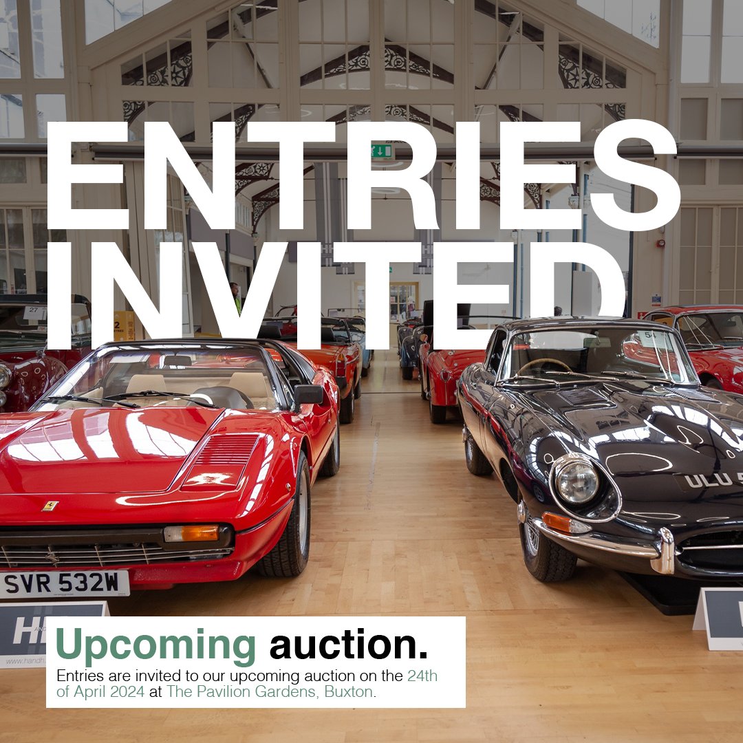 Entries are now invited! Are you saying goodbye to your motorcar? Trust our experts at H&H Classics with your beloved vehicle. Consign now for our classic auction on April 24th at the Pavilion Gardens, Buxton. Explore our website 👉 handh.co.uk/consign/ #HandHClassics