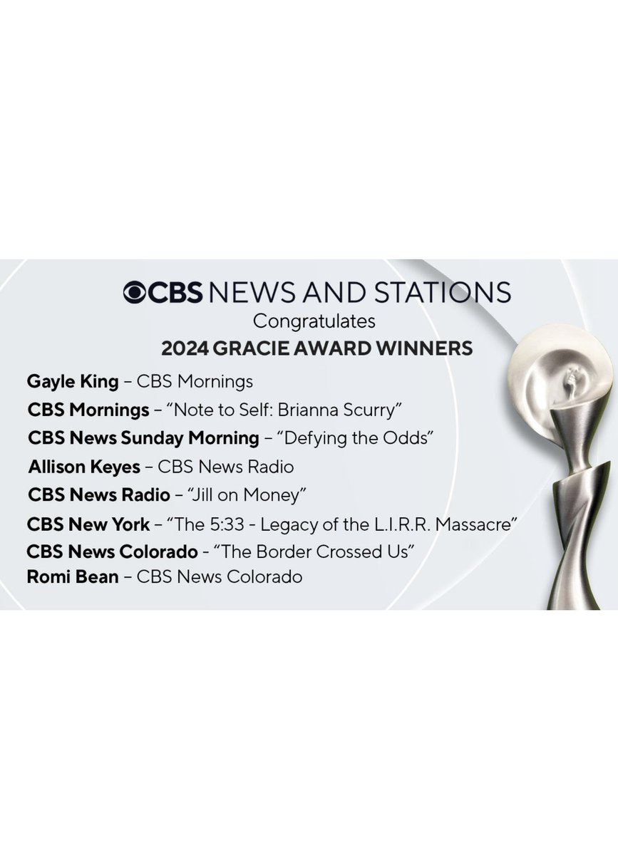 Michelle Griego (@michellecbs4) on Twitter photo It’s a story I had been wanting to tell for a long time. A story of mi gente, state, city, community, and family. And it’s an honor it’s now being recognized by our peers with a #Gracie award. I’m beyond proud! Thank you <a href="/raettaholdman/">Raetta Holdman</a> and everyone who contributed! It’s a story I had been wanting to tell for a long time. A story of mi gente, state, city, community, and family. And it’s an honor it’s now being recognized by our peers with a #Gracie award. I’m beyond proud! Thank you <a href="/raettaholdman/">Raetta Holdman</a> and everyone who contributed!