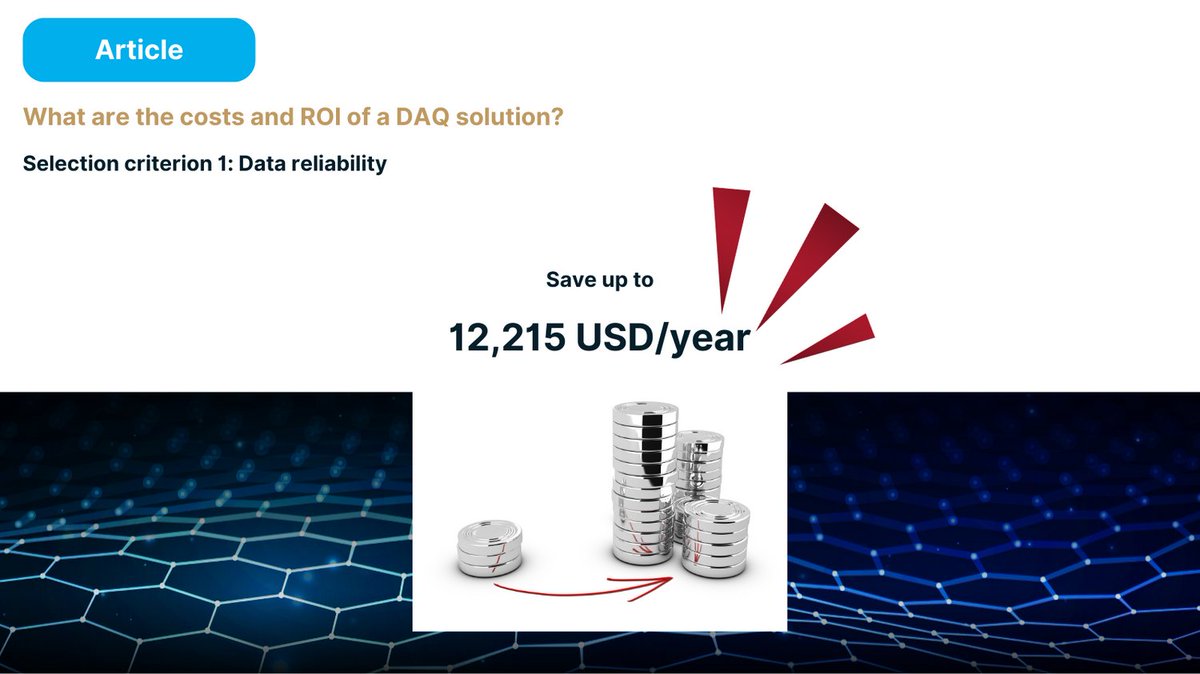 Check out how we have come to the conclusion that you can save USD 12,215 yearly by having measuring instruments that provide reliable data, when setting up a new DAQ system. dracal.com/en/cost_benefi…

#ROI #DataReliability #IntegrationTools #ValueofTime