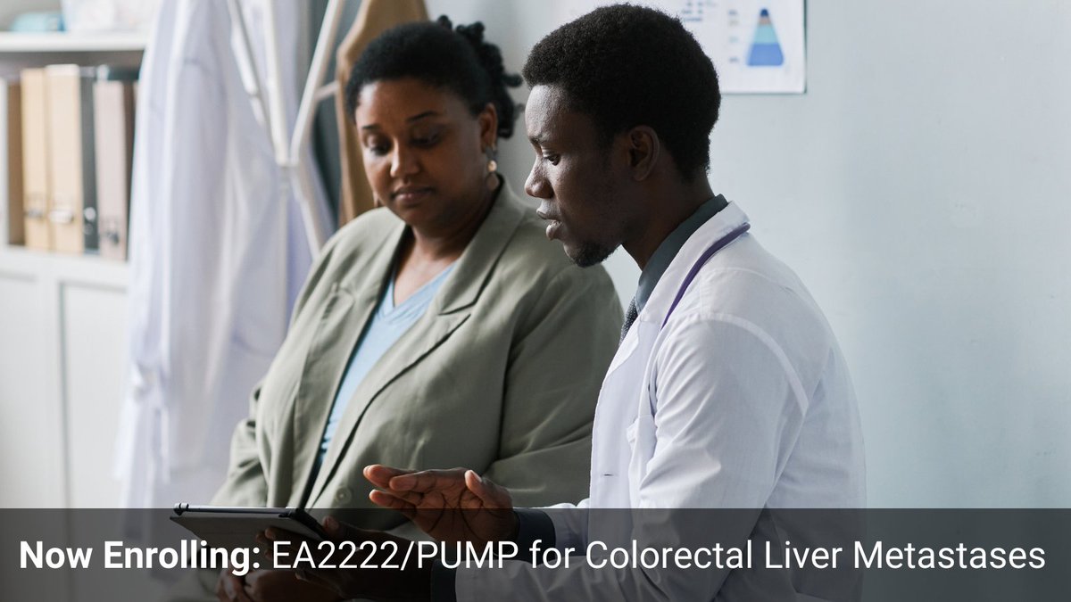 #ClinicalTrial EA2222/PUMP, led by @michael_lidsky, is a randomized phase 3 study of #SystemicTherapy with or without hepatic arterial infusion for unresectable #Colorectal liver metastases. More here: bit.ly/ea2222-pump cc: @MichaelDAngeli2, @skmaithel, @AndreaCercek