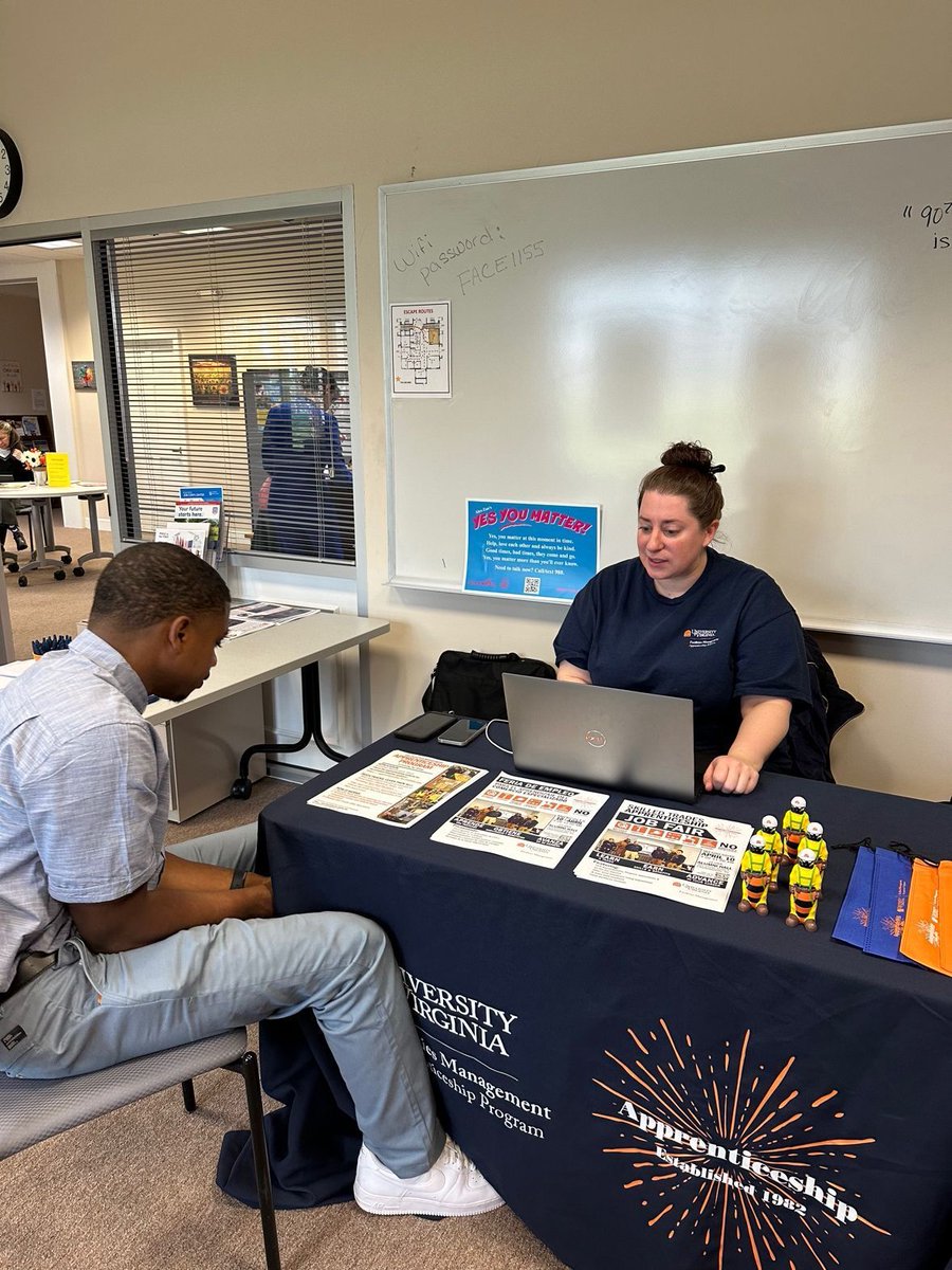 UVA Apprenticeship Program (@uvaapprentice) on Twitter photo Thanks to <a href="/UVA/">UVA</a> Pipelines & Pathways & <a href="/VCWPiedmont/">Virginia Career Works - Piedmont Region</a> for including us in the UVA Pipelines Pop-Up & Job Fair yesterday! Learn more about how UVA Pipelines & Pathways can help you with your job application, prepare for your interview, & polish your resume: buff.ly/3PGgVHE Thanks to <a href="/UVA/">UVA</a> Pipelines & Pathways & <a href="/VCWPiedmont/">Virginia Career Works - Piedmont Region</a> for including us in the UVA Pipelines Pop-Up & Job Fair yesterday! Learn more about how UVA Pipelines & Pathways can help you with your job application, prepare for your interview, & polish your resume: buff.ly/3PGgVHE
