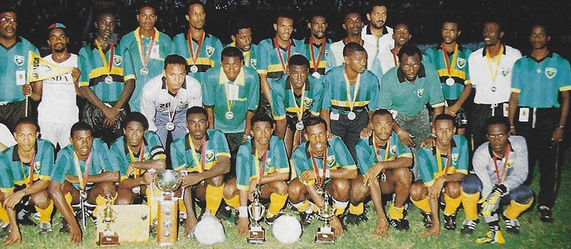 Answer: #ReggaeBoyz (📸) captured their 1st Caribbean Championship after defeating the #Socawarriors, 2:0, in the final in Kingston, Jamaica on June 2, 1991. The victory also qualified both sides to '91 #GoldCup.