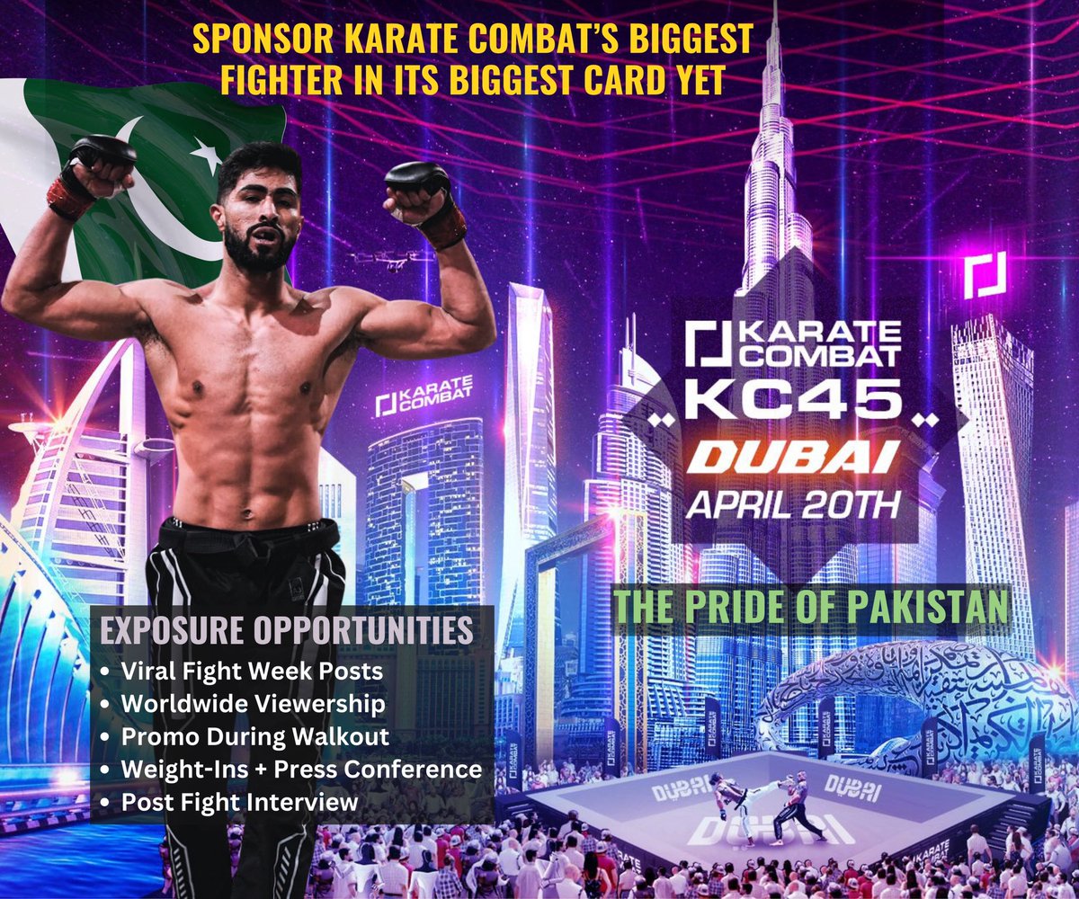 ￼ Sponsorship Alert For the Biggest Card of the Year Of @karatecombat host Salman khan and geroge st piere 3 Different kind of Packages for 6 month You will get 20% off 1 year you will get 40% off Golden Opportunity To showcase your brand to the world Monthly 4-5 M Impressions