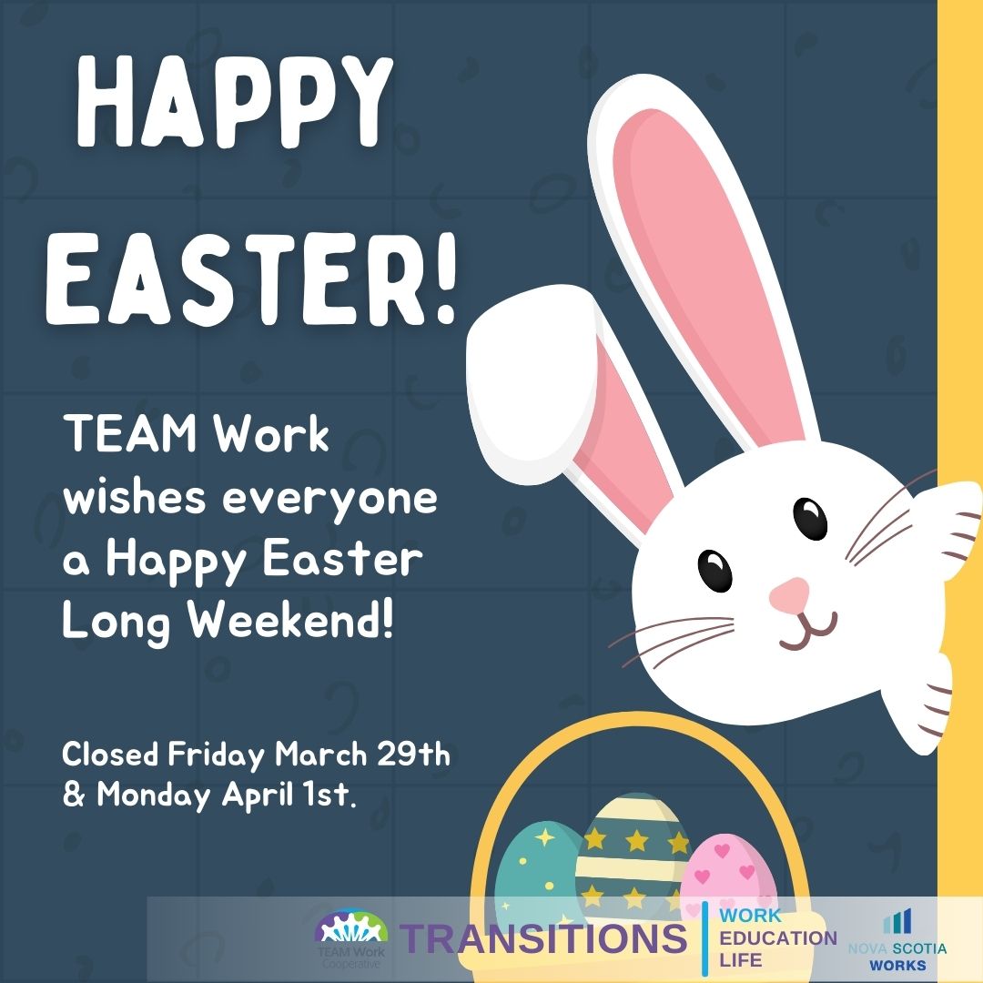 Wishing everyone a Happy Easter! Hope you all have a great long weekend. TEAM Work is closed Friday March 29th & Monday April 1st. #HappyEaster
