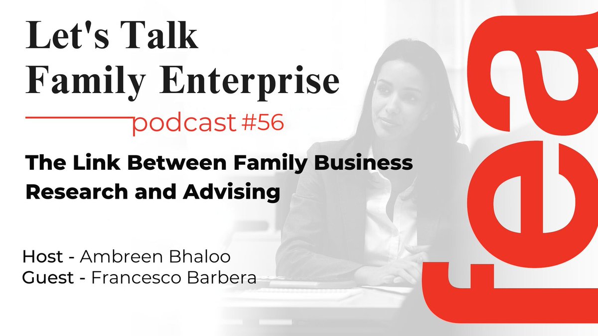 In what ways does family governance lead to greater firm performance? The Family Business Institute’s Prof Francesco Barbera and Ambreen Bhaloo discuss the link between family business research and advising in an episode of <a href="/FamBizCanada/">Family Enterprise Canada</a>'s podcast. Listen: bit.ly/4adRfu2