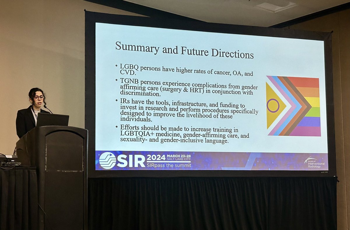Brittany Brookner (she/her) (@brittanyj_b) on Twitter photo I fell in love with IR because it’s a field of innovation where anything is possible. Presenting on #LGBTQIA healthcare and the role of IR at #SIR24SLC showed me just how true that is. Proud more than ever to be a future IR 🩻🏳️🌈
Big thanks to <a href="/SIRspecialists/">Society of Interventional Radiology</a> for this opportunity I fell in love with IR because it’s a field of innovation where anything is possible. Presenting on #LGBTQIA healthcare and the role of IR at #SIR24SLC showed me just how true that is. Proud more than ever to be a future IR 🩻🏳️🌈
Big thanks to <a href="/SIRspecialists/">Society of Interventional Radiology</a> for this opportunity