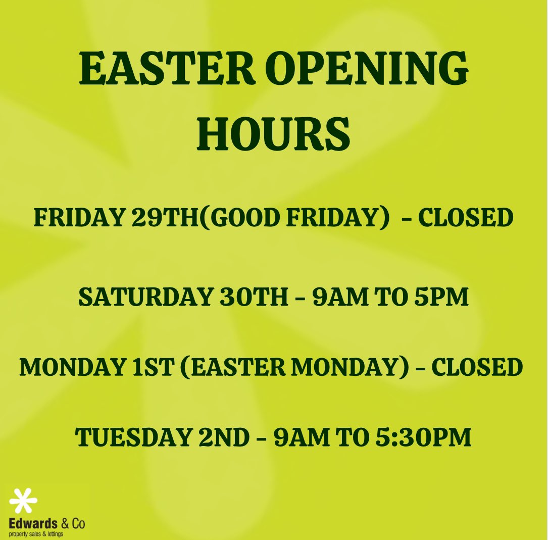 Office opening hours over Easter🐣

Hope everybody has a lovely Easter! Don’t forget to join in with our Easter competitions to be in for a chance to win our amazing Easter prizes🎉