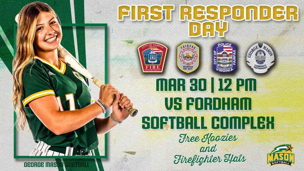 𝗙𝗶𝗿𝘀𝘁 𝗥𝗲𝘀𝗽𝗼𝗻𝗱𝗲𝗿 𝗗𝗮𝘆 𝘁𝗵𝗶𝘀 𝗦𝗮𝘁𝘂𝗿𝗱𝗮𝘆!

- Koozie Giveaway! 🚔
- Appearance from Sparky &amp; The Patriot! 🐶
- Free Firefighter Hats &amp; More! 🚒

No ticket required! Game starts at 12 PM!