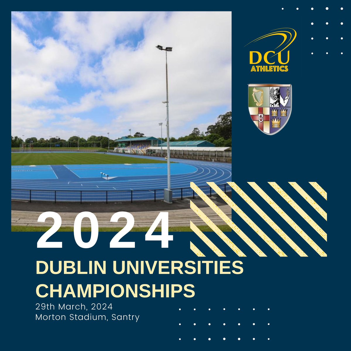 Next Up… Dublin Universities T&F Champs 🏃‍♀️🏃‍♂️ We’re delighted to be hosting the FIRST EVER Dublin Universities Champs tomorrow on home ground in Morton Stadium Match format against @DUHAC_TCD @UCDAC_bears @MUSportsOffice @TUDublinSportCC