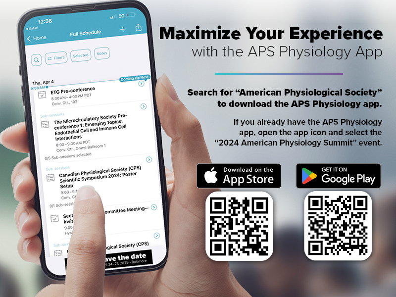 Maximize your #APS2024 experience with the APS Physiology app. Create your personal Summit itinerary, get up-to-date info on happenings in and around the convention center and view abstracts (registered attendees-only feature). Learn more: ow.ly/cVJC50QYTNj