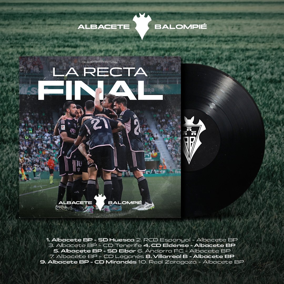 AlbaceteBPSAD's tweet photo. 𝐋𝐚 𝐫𝐞𝐜𝐭𝐚 𝐟𝐢𝐧𝐚𝐥 💿 

🔟 canciones emocionantes 🎸

#AúpaAlba https://t.co/DwKbJ654W2