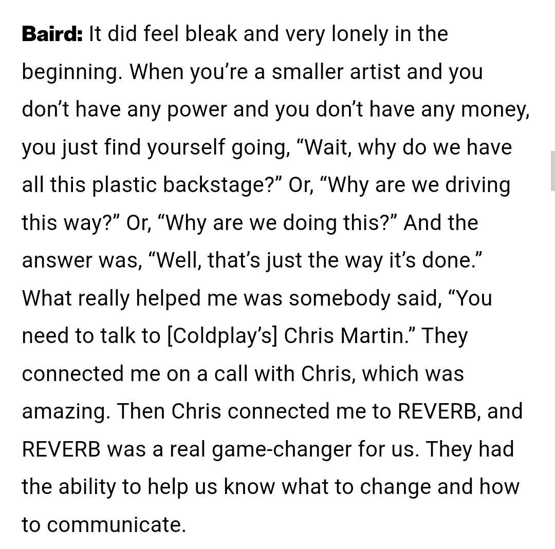 Billie Eilish reached out to Chris Martin for advice on how to make her tour more sustainable 🌱 🗞️ @billboard • bit.ly/49k6hx4