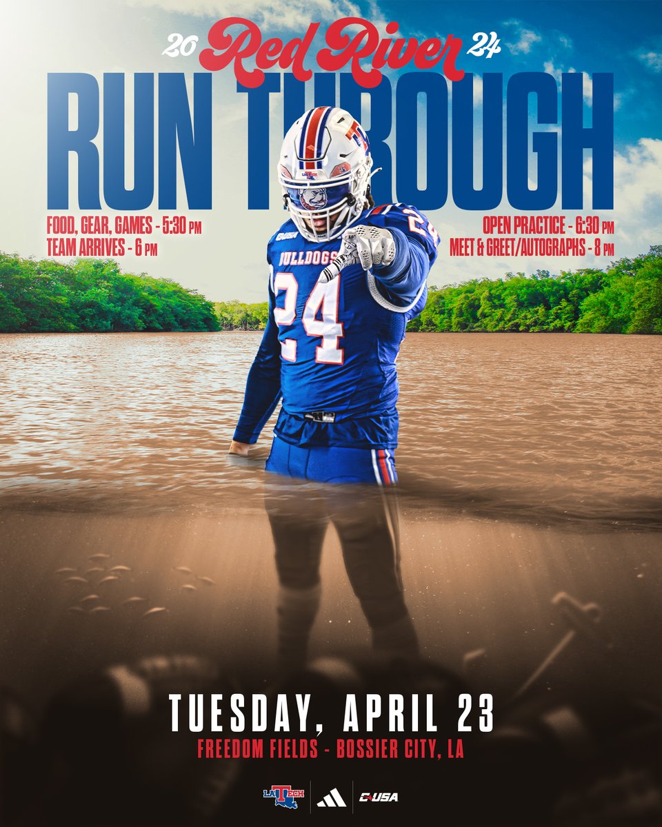 LA Tech Football to Host Red River Run Through on April 23 🗞️ bit.ly/3vzrIfR