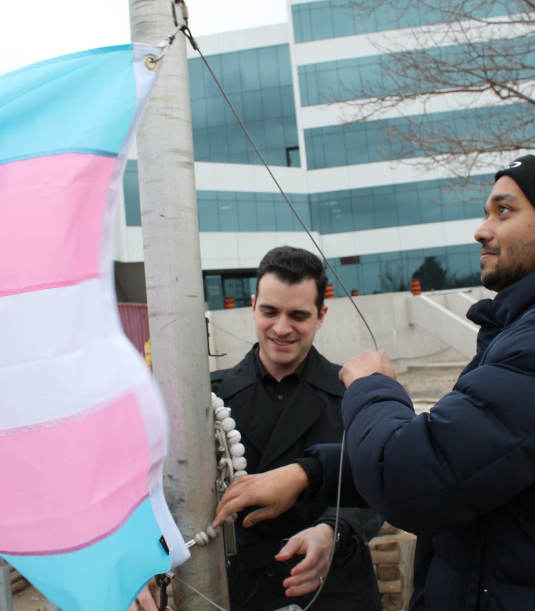 SooShoe's tweet photo. Ahead of the International Transgender Day of Visibility, @CitySSM was pleased to raise the Transgender Flag at the Civic Centre! https://t.co/j0y4nrBU8c