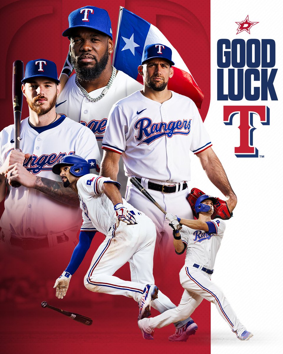 🗣️ IT'S BASEBALL TIME IN TEXAS! Good luck this season, @Rangers! Run it back! #StraightUpTX x #TexasHockey