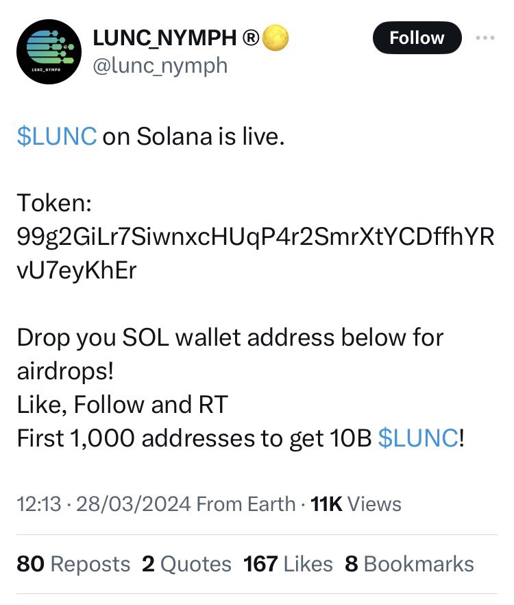 VanessaaVivid's tweet image. Be very careful don’t get Rug-Pulled. Always do your own research. This person used to be a #LUNC validator while pretending to be a beautiful young girl. 

What’s this 10B $LUNC airdrops he’s taking about? In exchange of RT &amp;amp; Followers? Ask Questions! #rugpulls #Binance  #Crypto