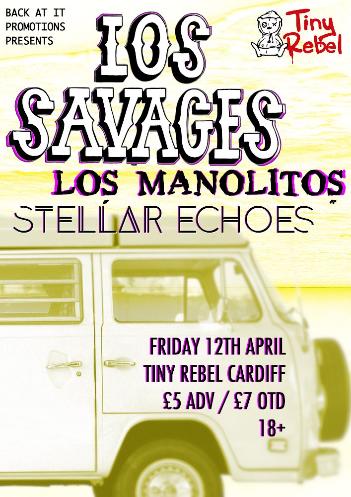 We’ll be playing at @TinyRebelCdff next month supporting Los Savages and Los Manolitos… Grab yourself a ticket here 🔥 ticketsource.co.uk/whats-on/cardi…