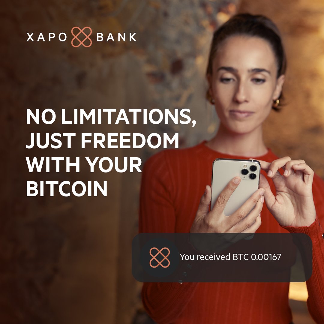 🚫 Tired of banks blocking your #Bitcoin transactions?

At #XapoBank, your Bitcoin wallet sits next to your USD bank account. Seamlessly hold, swap, and transfer BTC and USD without limitations—all from one app. 

bit.ly/4acvRoW