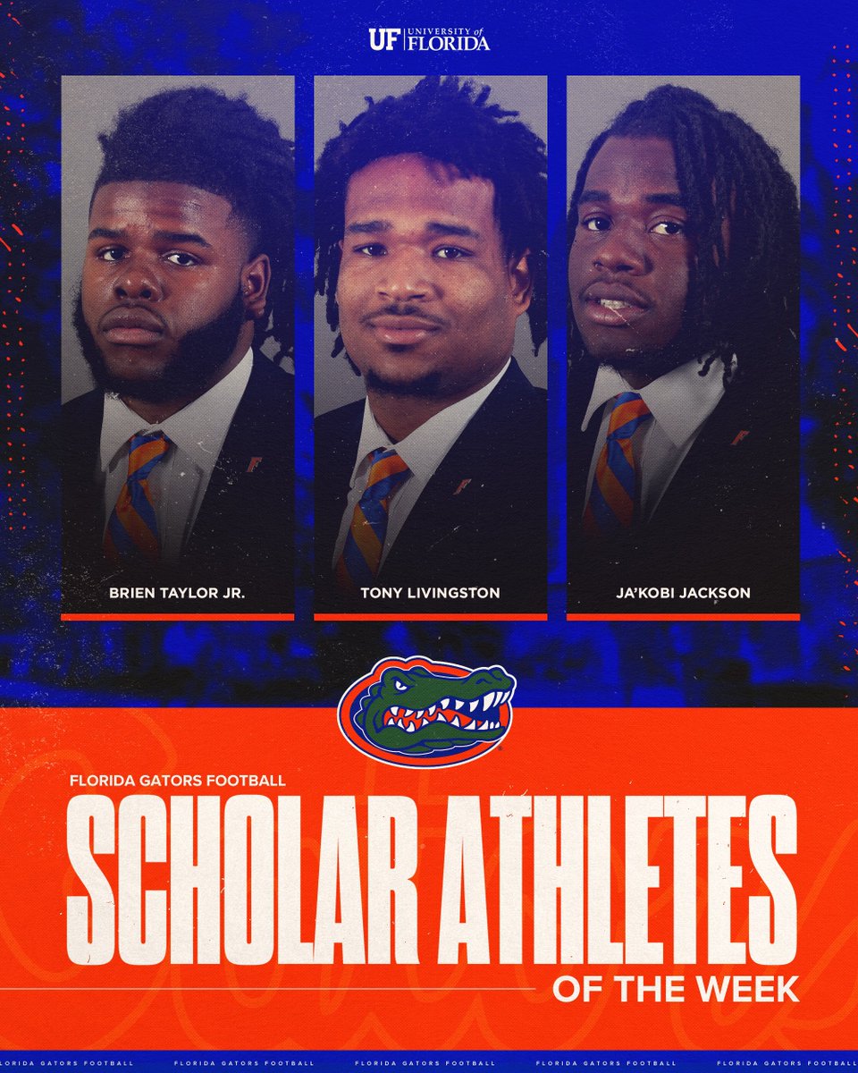 Congratulations to the Scholar Athletes of the Week! 📚 @Tonylivingston_ @BDTJ13 @24JJACK #GoGators | #jOURney