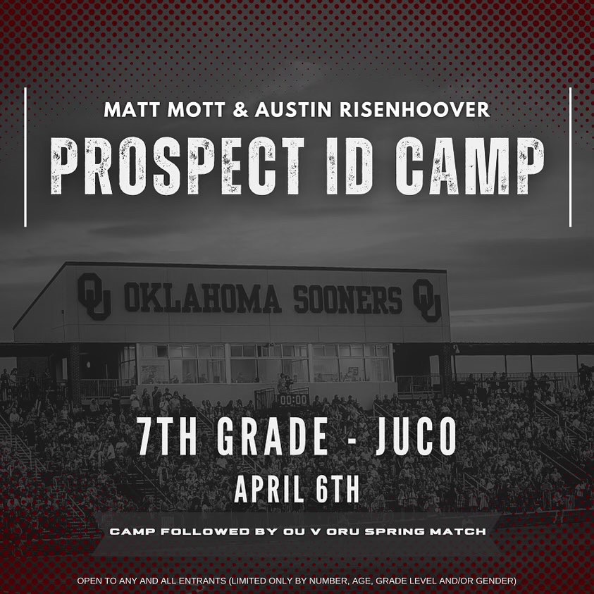 Still time to register. going to be a great Saturday in Norman. Come train with us and then stay to watch the matches! Boomer Sooner! MattMottsoccercamp.com