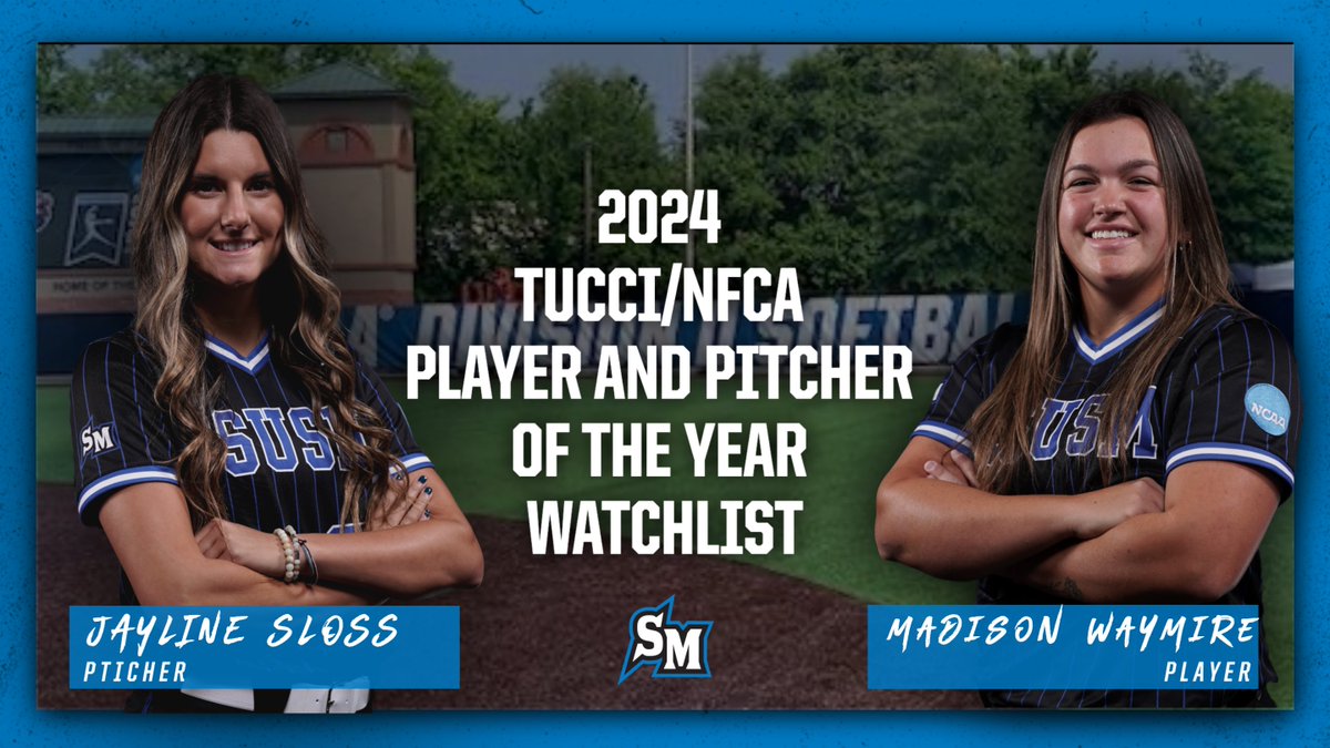 Congrats to Jayline Sloss and Madison Waymire on being named to the 2024 Tucci/NFCA Player and Pitcher of the Year Watchlist! #BleedBlue 📰 csusmcougars.com/news/2024/3/28…