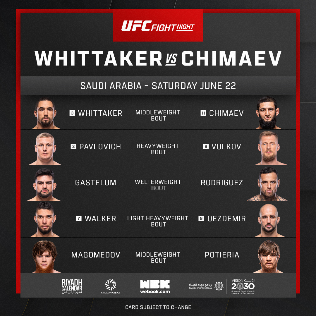 Our #UFCSaudiArabia  card is starting to come together 👊

It will be nothing short of ✨spectacular✨

#RiyadhCalendar | @RiyadhSeason