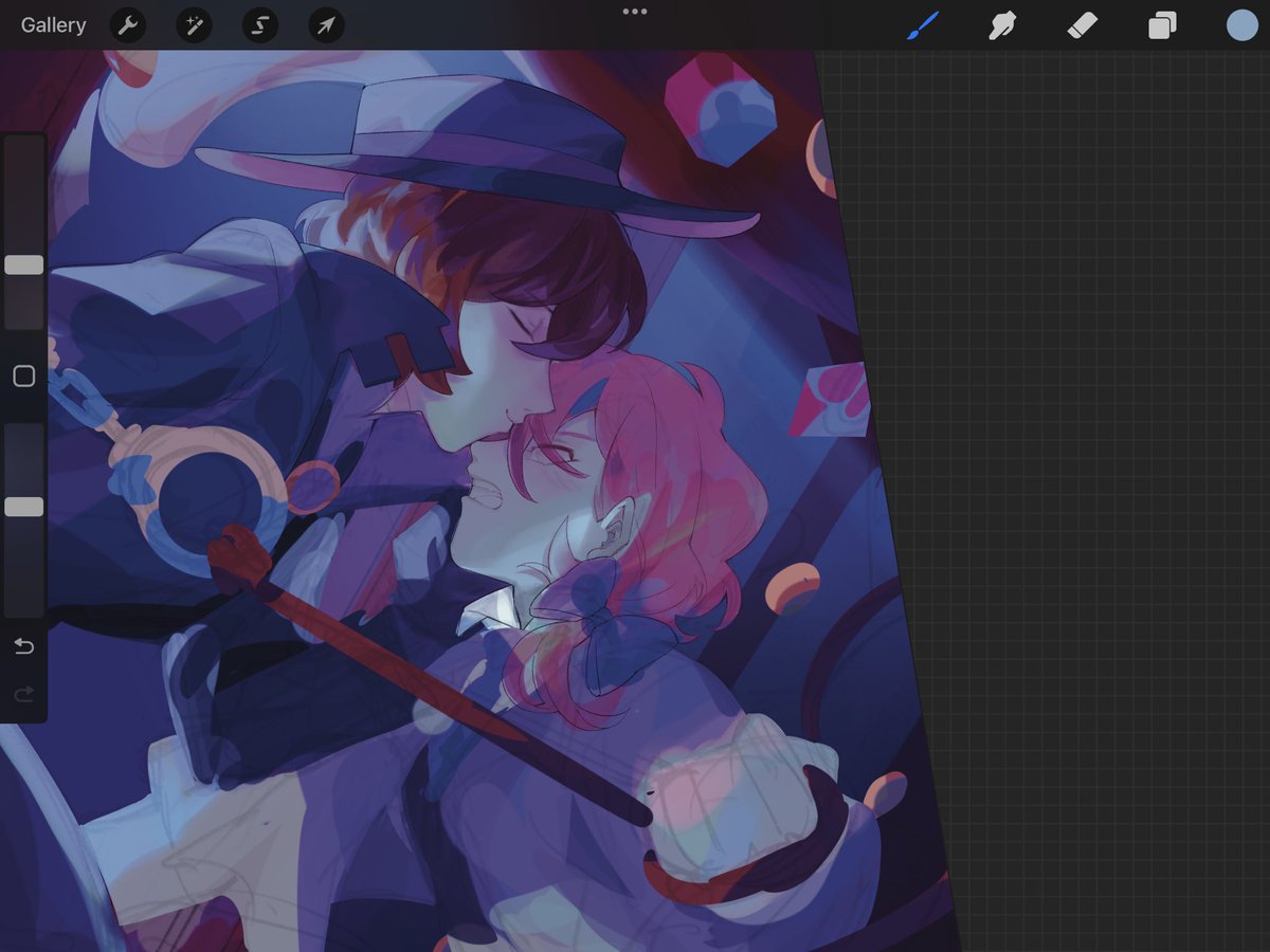 Happy Thursday!! Finishing up March’s Ko-Fi print before the month is gone (so soon 🫠) here’s a little wip, reminder to join my Ko-Fi before the end of the month for this print (and stickers) 💌 #soukoku #wip