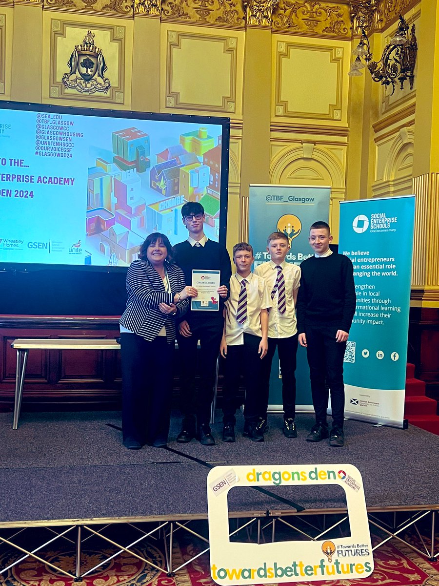 Team ABC (@allsaintsabc) on Twitter photo Our S3 boys from <a href="/AllSaintsABC/">Team ABC</a> @allsaintsrcsec were the overall winners of the Dragon’s Den pitch at the City Chambers today. They completed this as part of the Social Enterprise Academy task. They came first out of 7 schools! <a href="/TBF_Glasgow/">Towards Better Futures</a> <a href="/GlasgowCC/">Glasgow City Council</a> <a href="/SEA_Edu/">Social Enterprise Academy Schools</a> Our S3 boys from <a href="/AllSaintsABC/">Team ABC</a> @allsaintsrcsec were the overall winners of the Dragon’s Den pitch at the City Chambers today. They completed this as part of the Social Enterprise Academy task. They came first out of 7 schools! <a href="/TBF_Glasgow/">Towards Better Futures</a> <a href="/GlasgowCC/">Glasgow City Council</a> <a href="/SEA_Edu/">Social Enterprise Academy Schools</a>