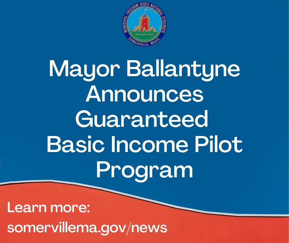 🧵(1/3) Mayor @katjballantyne has announced the Somerville Guaranteed Basic Income Program pilot to create greater financial and housing stability for those most in need.