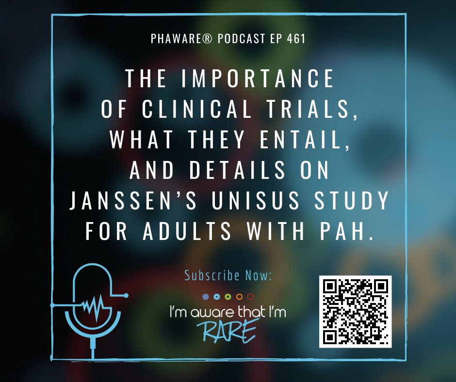 The importance of clinical trials, what they entail and details on Janssen's UNISUS study for adults with PAH. phaware® podcast ep 461 Like, Subscribe and Follow. Scan QR to Listen Now. #phaware #pah #podcast #lungs @JanssenGlobal