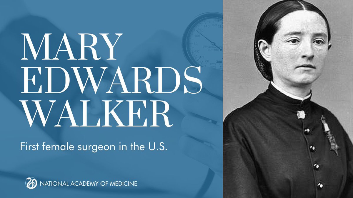 Mary Edwards Walker was a surgeon during the Civil War and to date, the only woman to ever receive the Medal of Honor. She volunteered as a surgeon for the Union Army and worked, unpaid, for two years before she was hired by the U.S. Army Surgeon. #WomensHistoryMonth