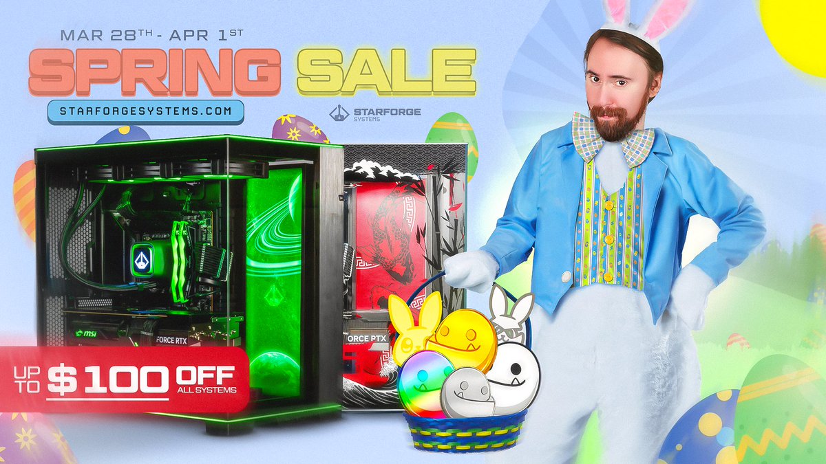 We put @Asmongold in a bunny suit and discounted our PCs, what else could you ask for? Our Spring sale is live!