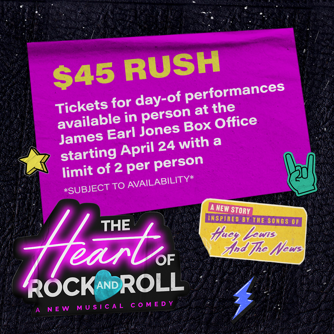 Announcing our 25 for $25 Preview Rush, $45 General Rush, AND our new $49 Digital Lottery for #heartofrnrbway! 🤩 We can’t wait to rock out with you at the James Earl Jones! For more information, visit the link in our bio.