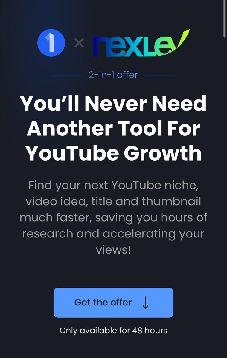 Official 1of10 X Nexlev Bundle deal is out! For only 48 Hours you can now get lifetime access to: My Course 1of10 tool NexLev tool Exclusive 2-hour webinar For an INSANE price Which you can check out here: 1of10.com/nexlev/ Giving away 4 copies to people who Like + RT