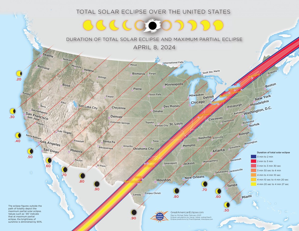 Look out today for the Great American Eclipse of 2024 beginning at 12:33pm! Don't forget to wear your glasses!