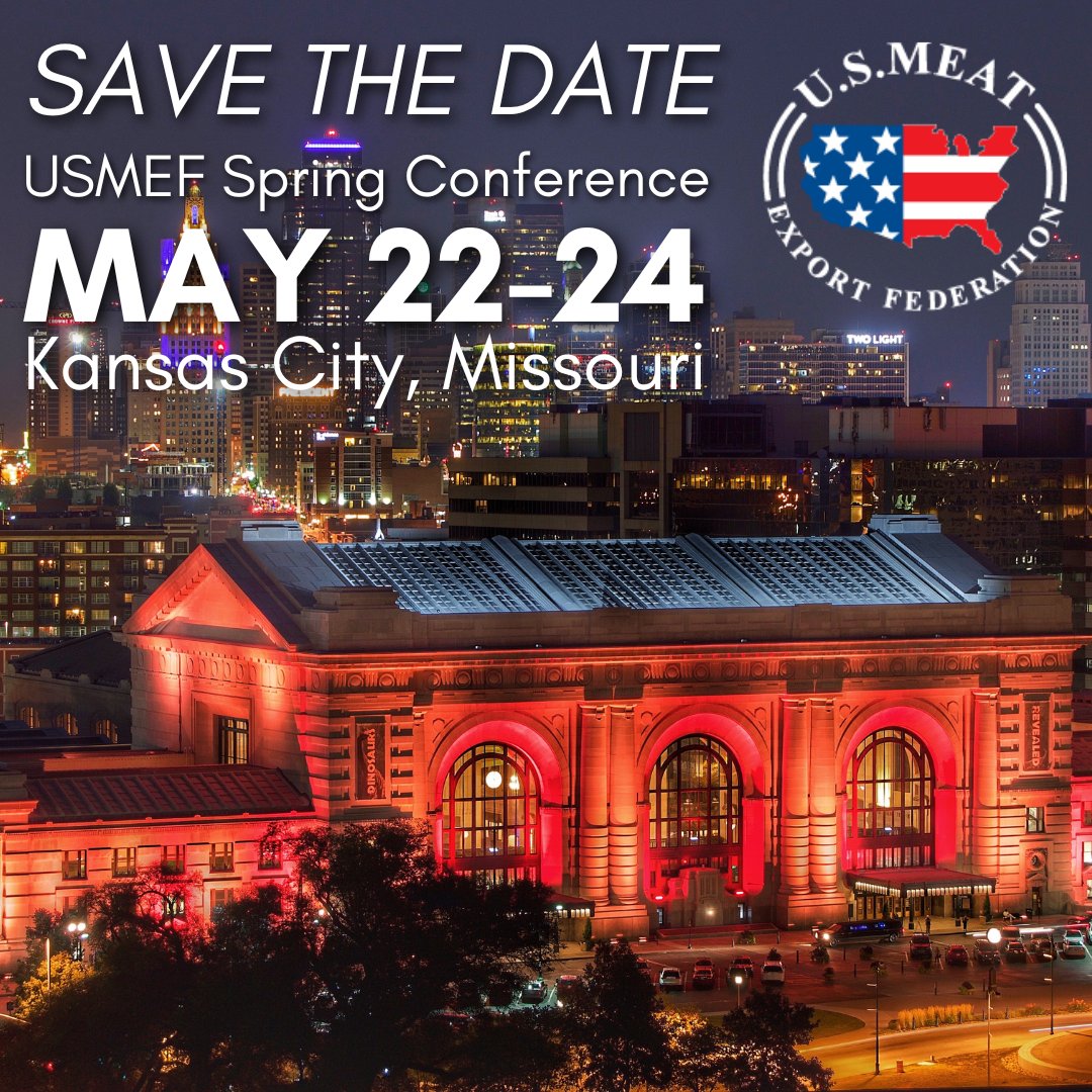 USMEF's tweet photo. USMEF will hold its Spring Conference May 22-24 at the Westin Crown Center in Kansas City, MO. The meeting website, which will include the agenda, travel and registration information, will be available soon.
#USMEF #BeefCheckoff #PorkCheckoff #LambCheckoff https://t.co/2tkh6YhZ15