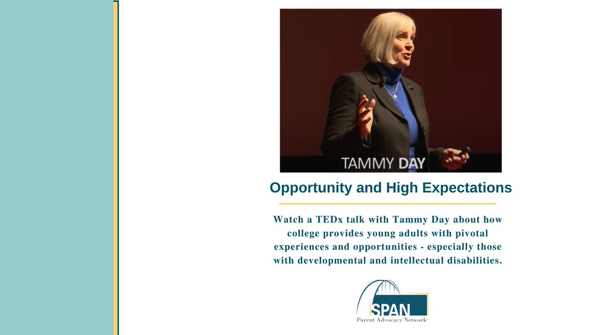 Watch a TEDx talk with Tammy Day about how college provides young adults with pivotal experiences and opportunities - especially those  with developmental and intellectual disabilities.
youtu.be/HXmeDMMsYs4?si…
#Transition #RAISE #EducationEquity