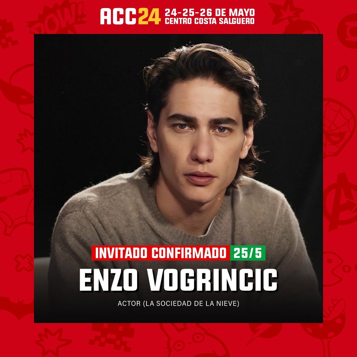 🌟 ¡Otra gran noticia para los fans del cine! 🎬 Nos emociona anunciar que el actor uruguayo, Enzo Vogrincic, protagonista de la multipremiada película 'La Sociedad de la Nieve', #ComicConArgentina #ArgComicCon #ArgentinaComicCon #EnzoVogrincic #LaSociedadDeLaNieve #Cine