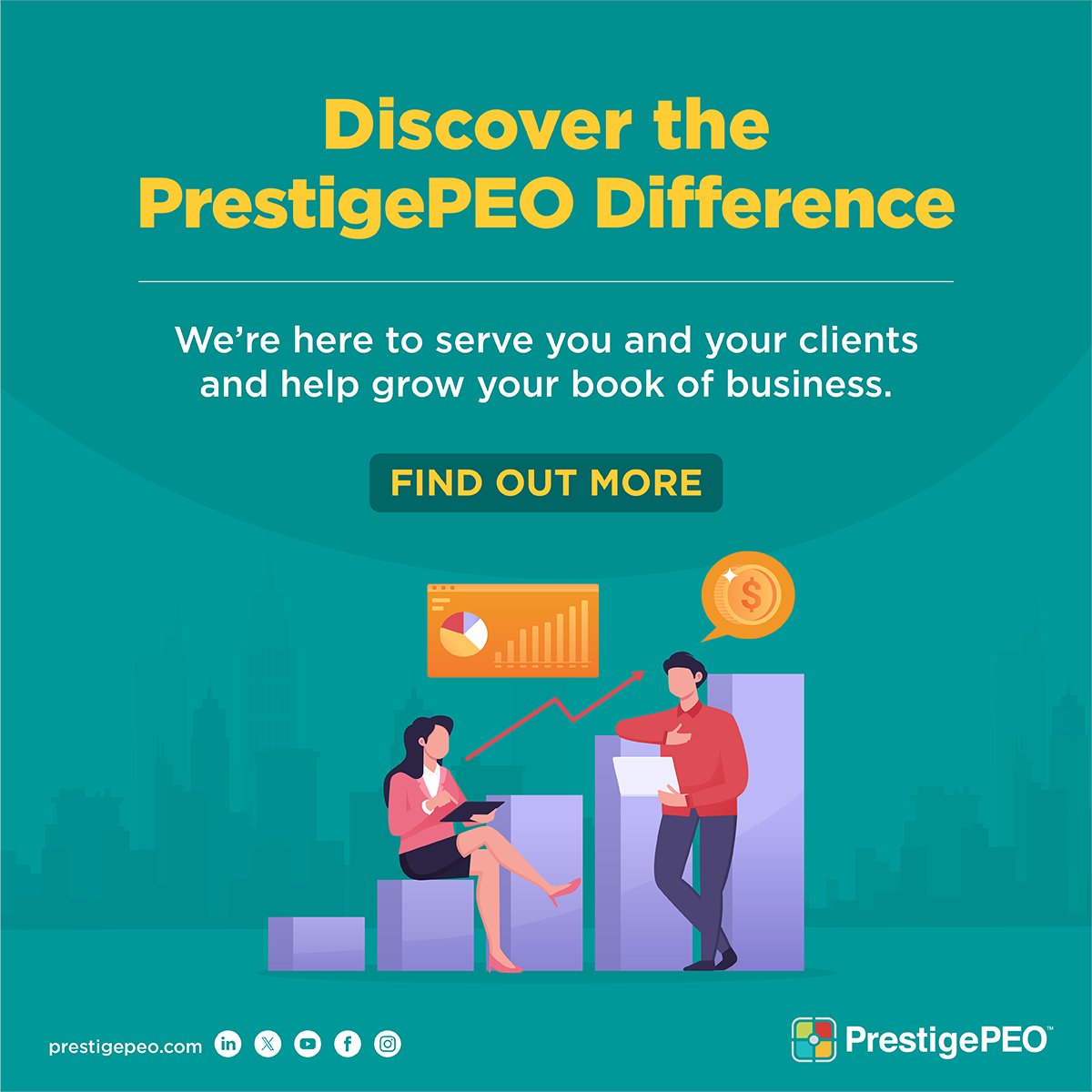 #BenefitsAdvisors, explore the perks of partnering with PrestigePEO. New PEO clients add enticing #employeebenefits like #lifeinsurance, #retirementplans, and #healthbenefits. Introduce your #SMB clients to PrestigePEO today! bit.ly/3PGYFh9