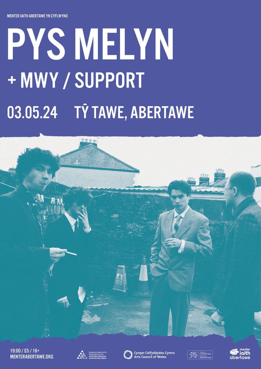 ICYMI 📢

Mae <a href="/PysMelyn/">pys melyn🌽</a> yn dychwelyd i Abertawe! Yn ffres o deithiau mawr yn cefnogi sêr megis Gruff Rhys a Melin Melyn, dyma gyfle i weld sioe headline llawn mewn lleoliad agos.

📅 Nos Wener, 3.5
📌 <a href="/tytawe/">Tŷ Tawe</a>

🎟 £5 ADV ➡ buff.ly/3vlI0ce 

<a href="/swanseamusichub/">Swansea Music Hub</a> #yagym
